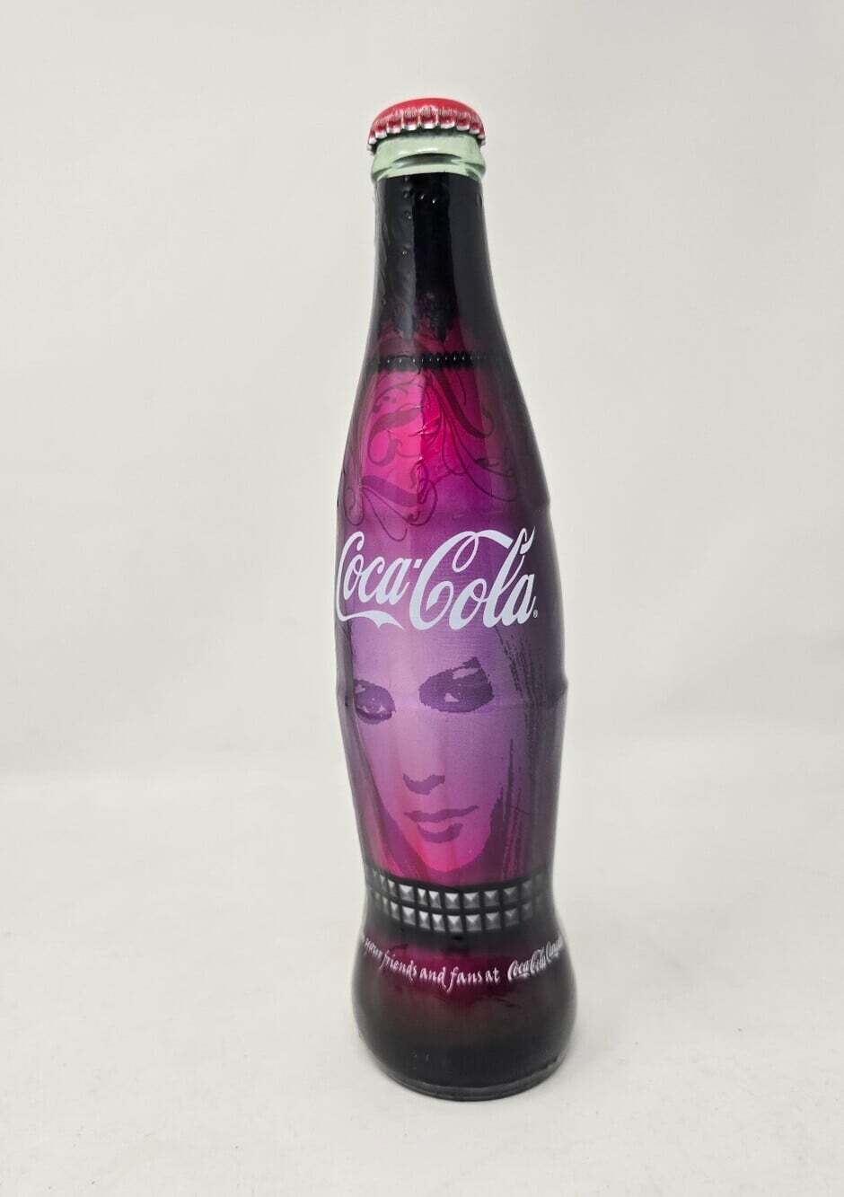 Limited Edition Avril Lavigne Coca Cola Glass Bottle Coke 2012? Full 9.5" RARE